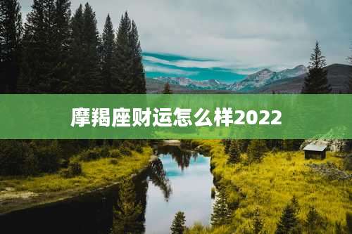 摩羯座财运怎么样2022
