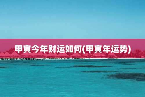 甲寅今年财运如何(甲寅年运势)