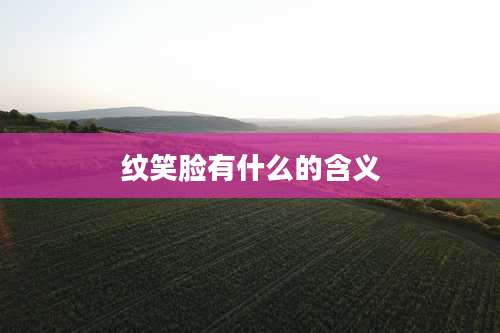 纹笑脸有什么的含义