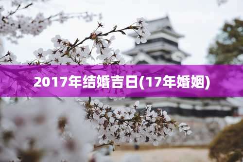 2017年结婚吉日(17年婚姻)