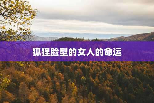 狐狸脸型的女人的命运