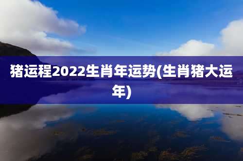 猪运程2022生肖年运势(生肖猪大运年)