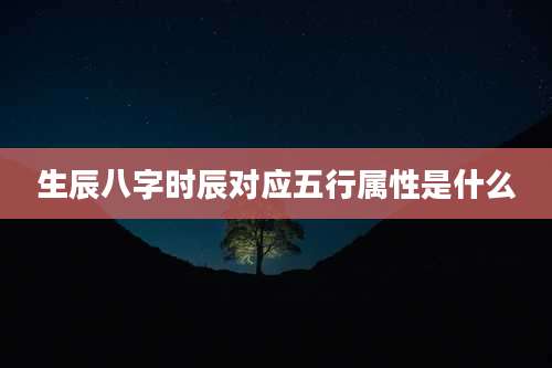 生辰八字时辰对应五行属性是什么