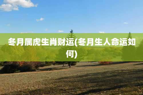 冬月属虎生肖财运(冬月生人命运如何)