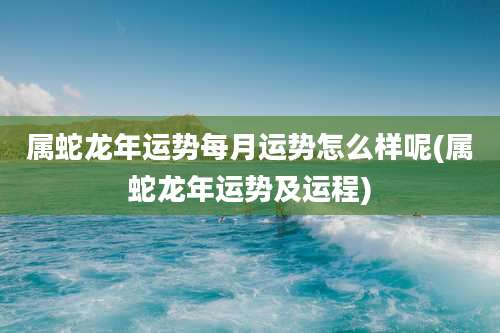属蛇龙年运势每月运势怎么样呢(属蛇龙年运势及运程)