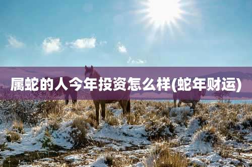 属蛇的人今年投资怎么样(蛇年财运)