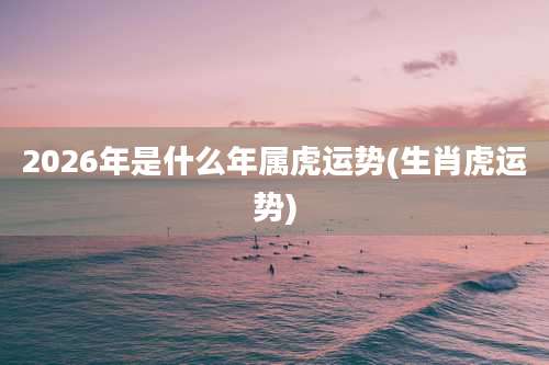 2026年是什么年属虎运势(生肖虎运势)