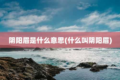 阴阳眉是什么意思(什么叫阴阳眉)