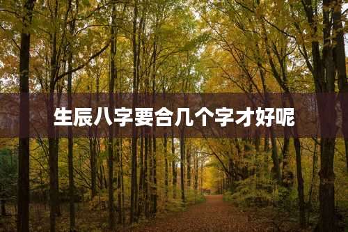 生辰八字要合几个字才好呢