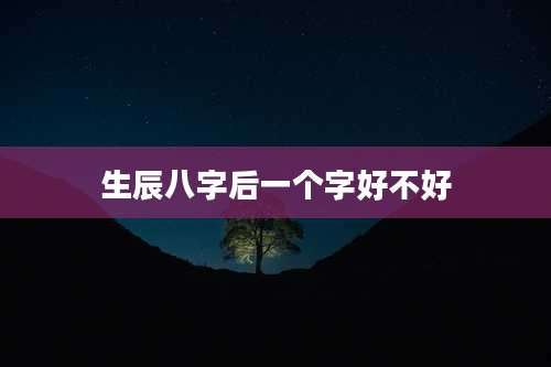 生辰八字后一个字好不好