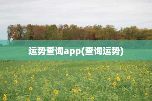 运势查询app(查询运势)