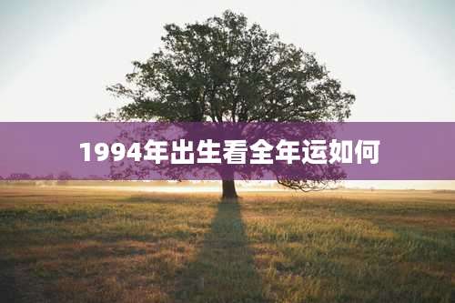1994年出生看全年运如何