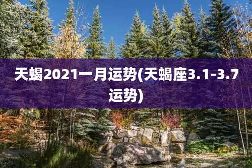 天蝎2021一月运势(天蝎座3.1-3.7运势)