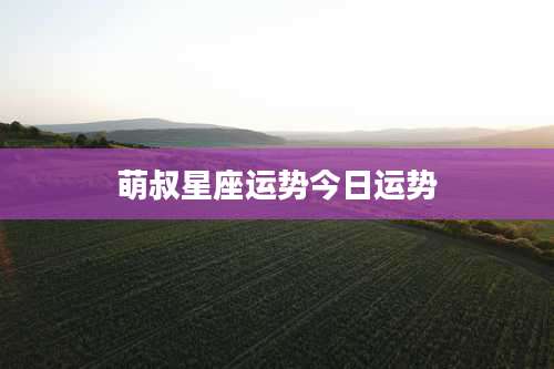 萌叔星座运势今日运势