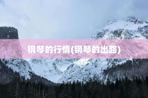 钢琴的行情(钢琴的出路)