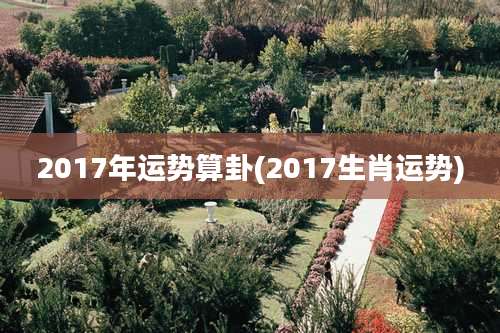 2017年运势算卦(2017生肖运势)