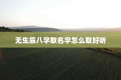 无生辰八字取名字怎么取好听