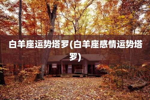 白羊座运势塔罗(白羊座感情运势塔罗)