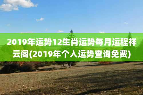 2019年运势12生肖运势每月运程祥云阁(2019年个人运势查询免费)