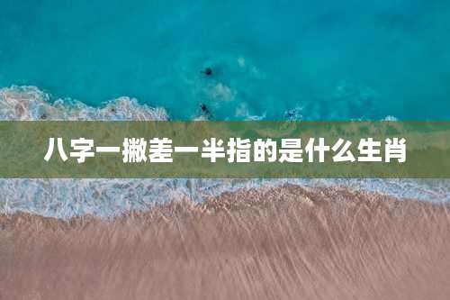 八字一撇差一半指的是什么生肖