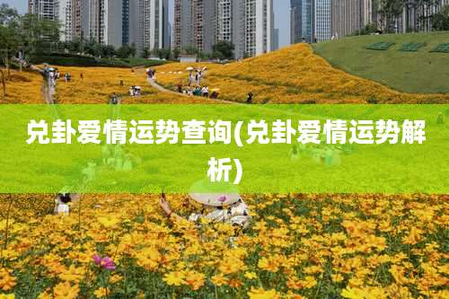 兑卦爱情运势查询(兑卦爱情运势解析)