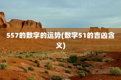 557的数字的运势(数字51的吉凶含义)