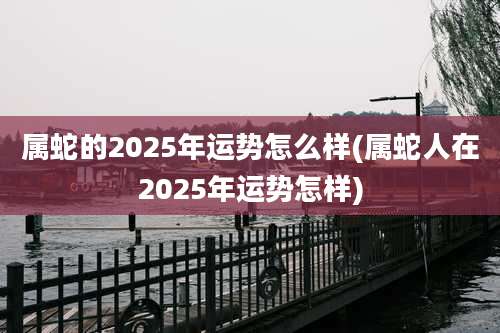 属蛇的2025年运势怎么样(属蛇人在2025年运势怎样)