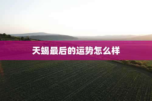 天蝎最后的运势怎么样