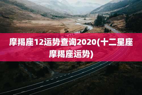 摩羯座12运势查询2020(十二星座摩羯座运势)