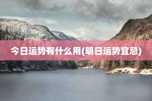 今日运势有什么用(明日运势宜忌)