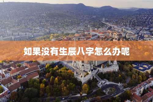 如果没有生辰八字怎么办呢