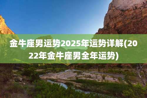 金牛座男运势2025年运势详解(2022年金牛座男全年运势)