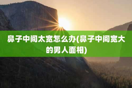 鼻子中间太宽怎么办(鼻子中间宽大的男人面相)