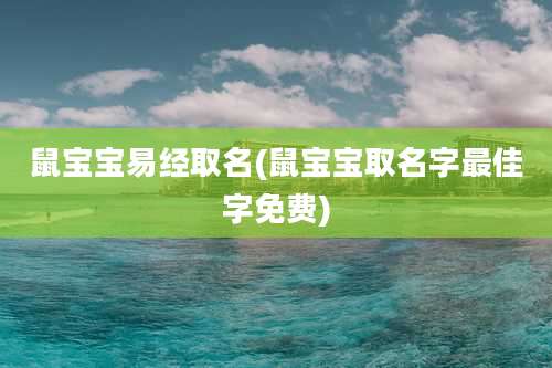 鼠宝宝易经取名(鼠宝宝取名字最佳字免费)