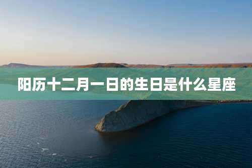 阳历十二月一日的生日是什么星座