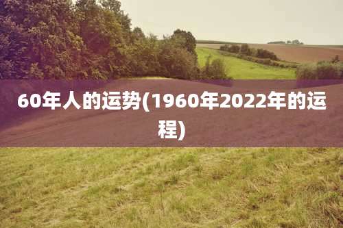 60年人的运势(1960年2022年的运程)