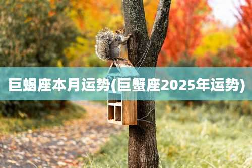 巨蝎座本月运势(巨蟹座2025年运势)
