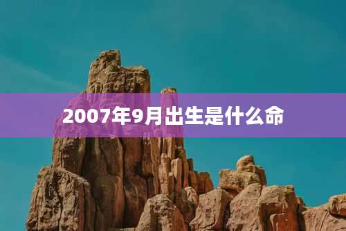 2007年9月出生是什么命