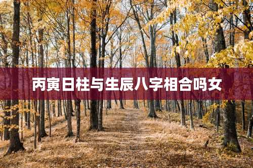 丙寅日柱与生辰八字相合吗女