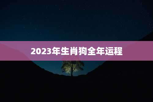 2023年生肖狗全年运程