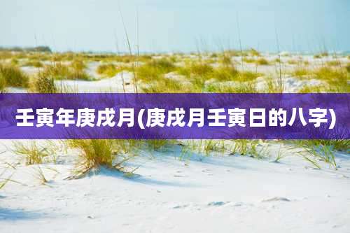 壬寅年庚戌月(庚戌月壬寅日的八字)