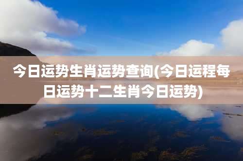 今日运势生肖运势查询(今日运程每日运势十二生肖今日运势)