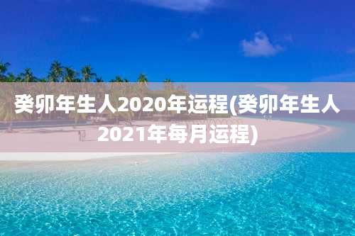 癸卯年生人2020年运程(癸卯年生人2021年每月运程)
