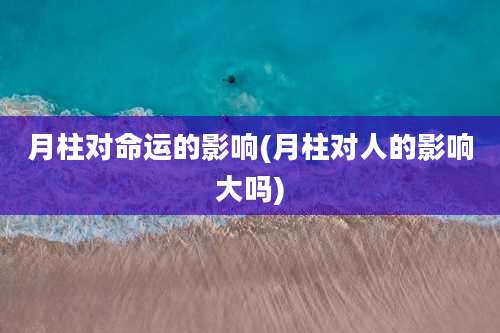 月柱对命运的影响(月柱对人的影响大吗)