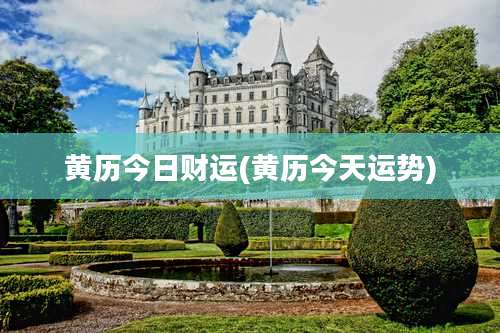 黄历今日财运(黄历今天运势)