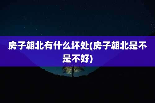 房子朝北有什么坏处(房子朝北是不是不好)