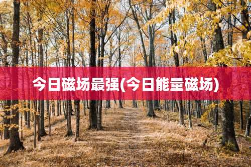 今日磁场最强(今日能量磁场)