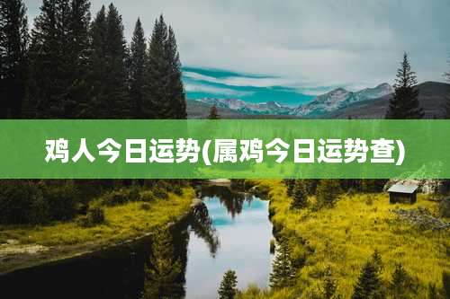 鸡人今日运势(属鸡今日运势查)