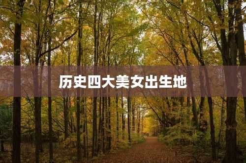 历史四大美女出生地