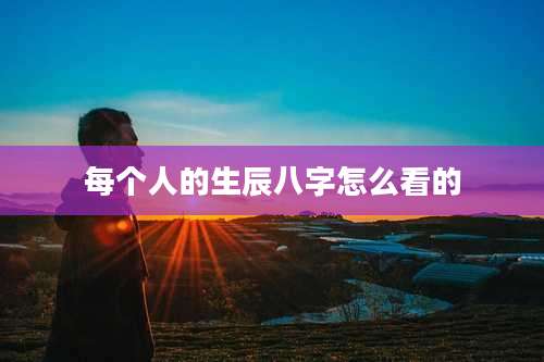 每个人的生辰八字怎么看的